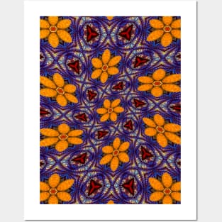 Glass Flower Pattern Posters and Art